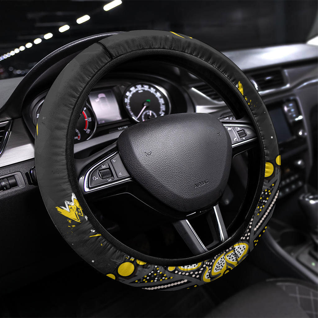 Richmond Tigers Steering Wheel Cover Aboriginal Pattern with Graffiti Style