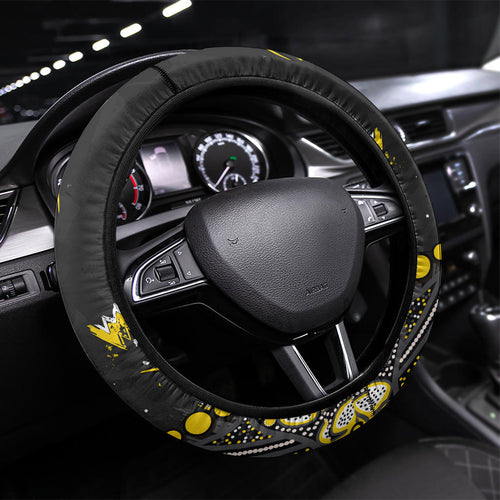 Richmond Tigers Steering Wheel Cover Aboriginal Pattern with Graffiti Style