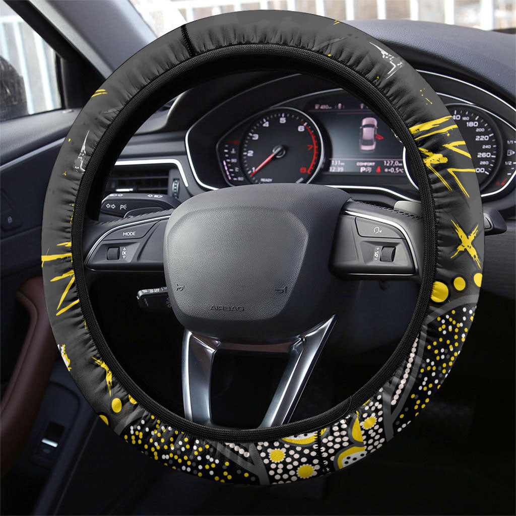 Richmond Tigers Steering Wheel Cover Aboriginal Pattern with Graffiti Style