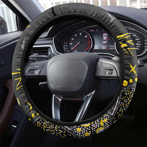 Richmond Tigers Steering Wheel Cover Aboriginal Pattern with Graffiti Style