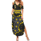 Personalized Richmond Tigers Summer Maxi Dress Aboriginal Pattern with Graffiti Style