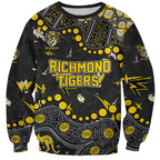 Personalized Richmond Tigers Sweatshirt Aboriginal Pattern with Graffiti Style