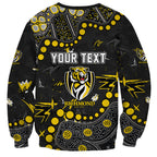 Personalized Richmond Tigers Sweatshirt Aboriginal Pattern with Graffiti Style