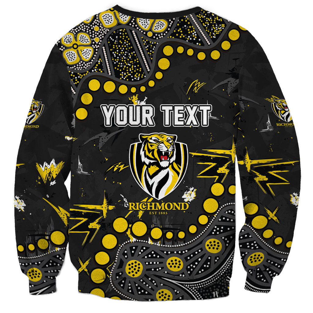 Personalized Richmond Tigers Sweatshirt Aboriginal Pattern with Graffiti Style