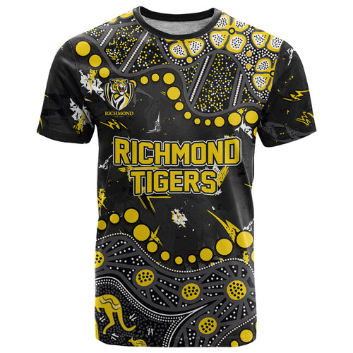 Personalized Richmond Tigers T Shirt Aboriginal Pattern with Graffiti Style