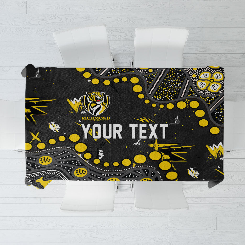 Personalized Richmond Tigers Tablecloth Aboriginal Pattern with Graffiti Style