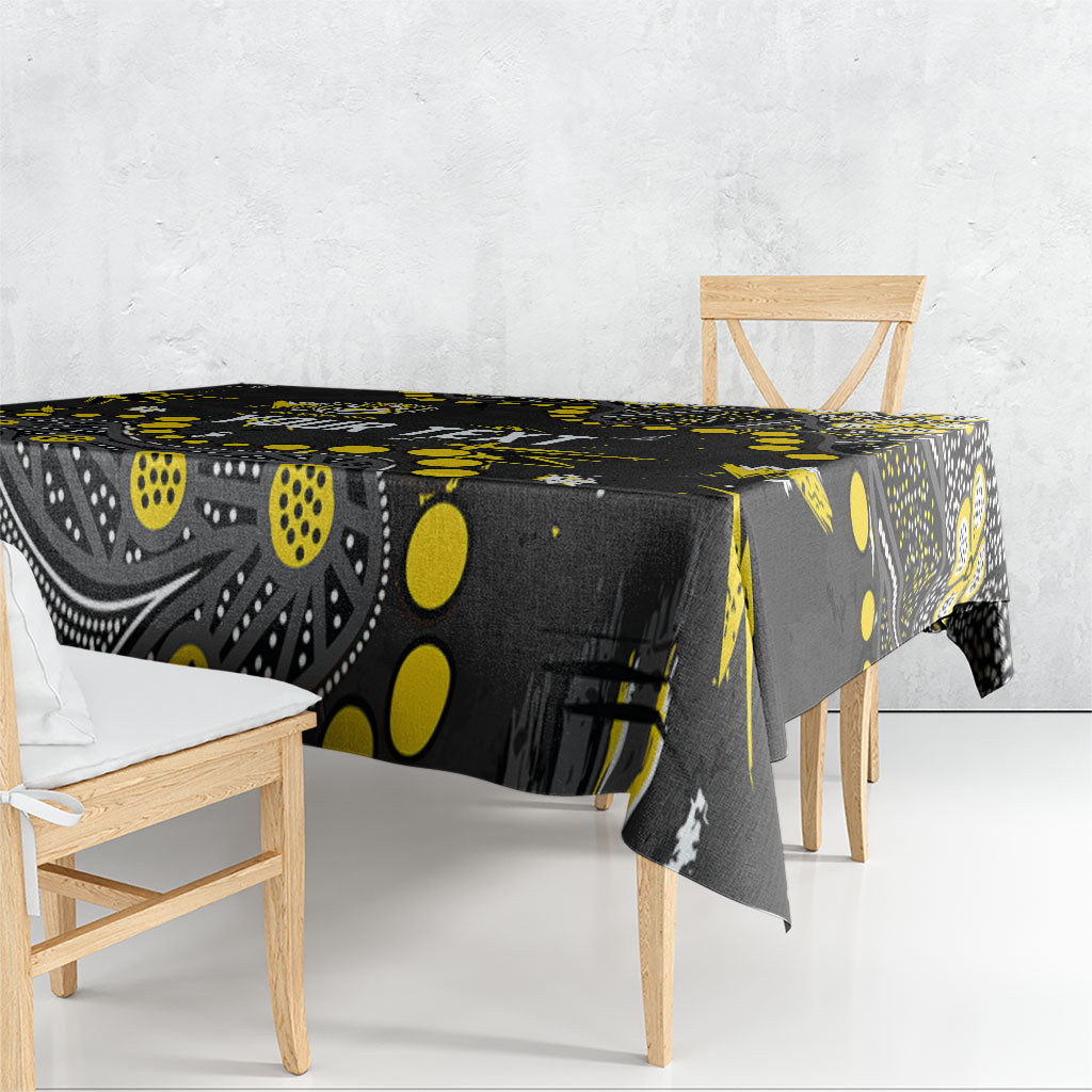 Personalized Richmond Tigers Tablecloth Aboriginal Pattern with Graffiti Style
