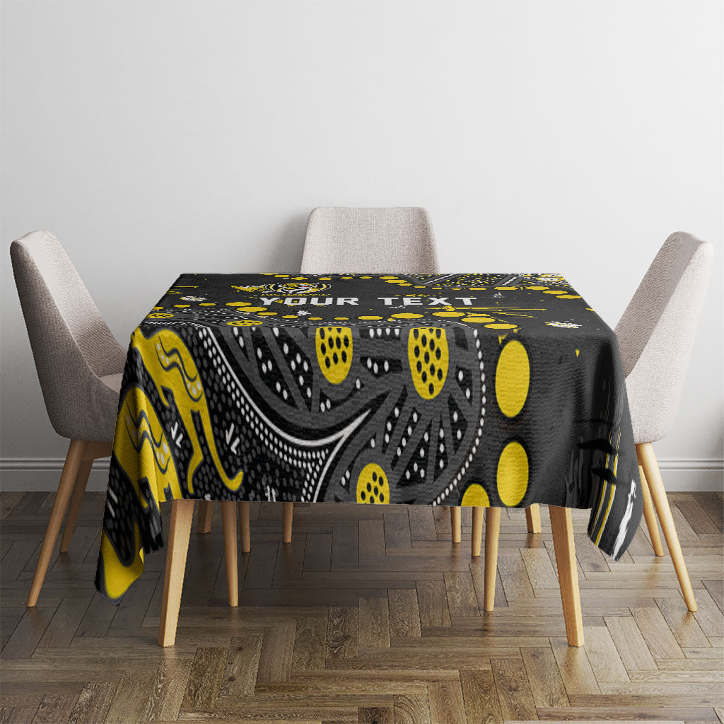 Personalized Richmond Tigers Tablecloth Aboriginal Pattern with Graffiti Style