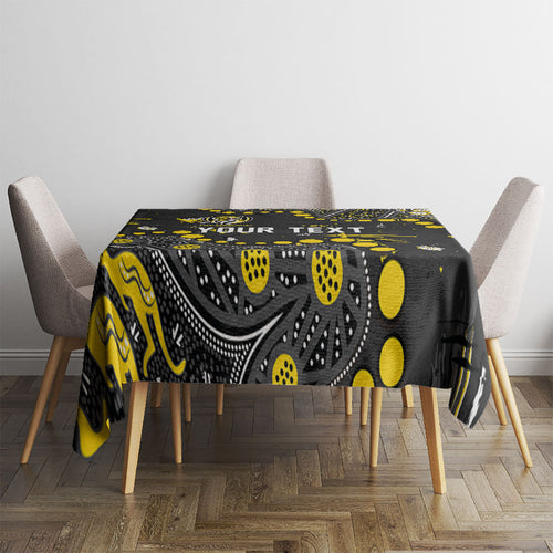 Personalized Richmond Tigers Tablecloth Aboriginal Pattern with Graffiti Style