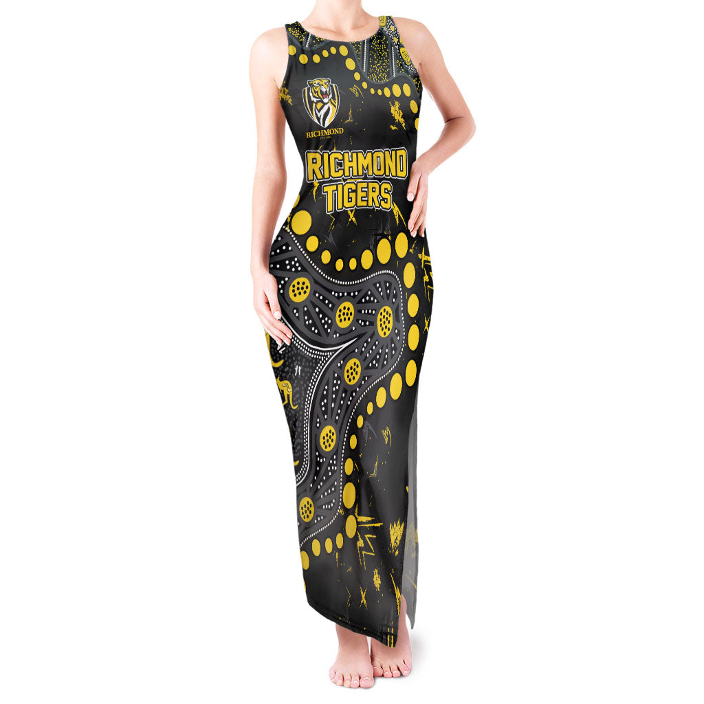 Personalized Richmond Tigers Tank Maxi Dress Aboriginal Pattern with Graffiti Style