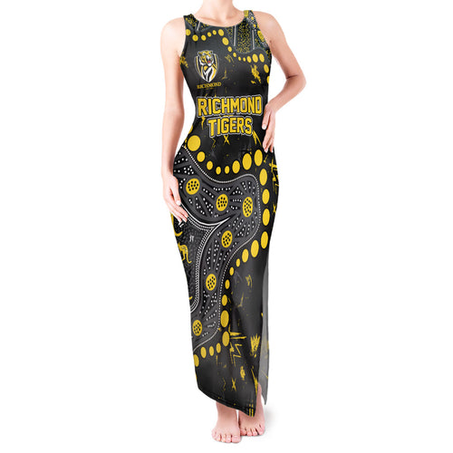 Personalized Richmond Tigers Tank Maxi Dress Aboriginal Pattern with Graffiti Style
