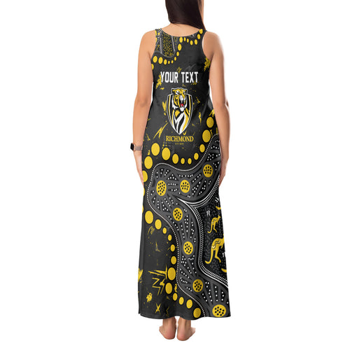 Personalized Richmond Tigers Tank Maxi Dress Aboriginal Pattern with Graffiti Style