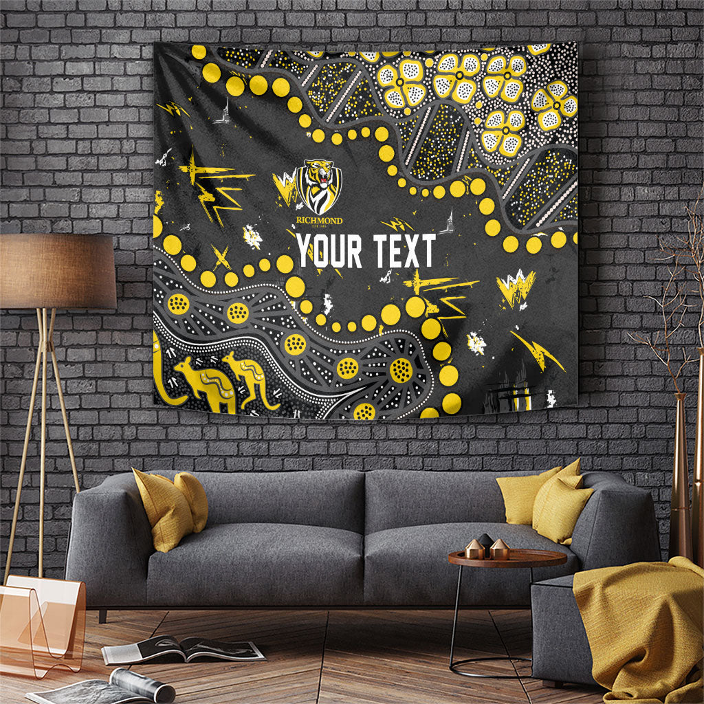 Personalized Richmond Tigers Tapestry Aboriginal Pattern with Graffiti Style
