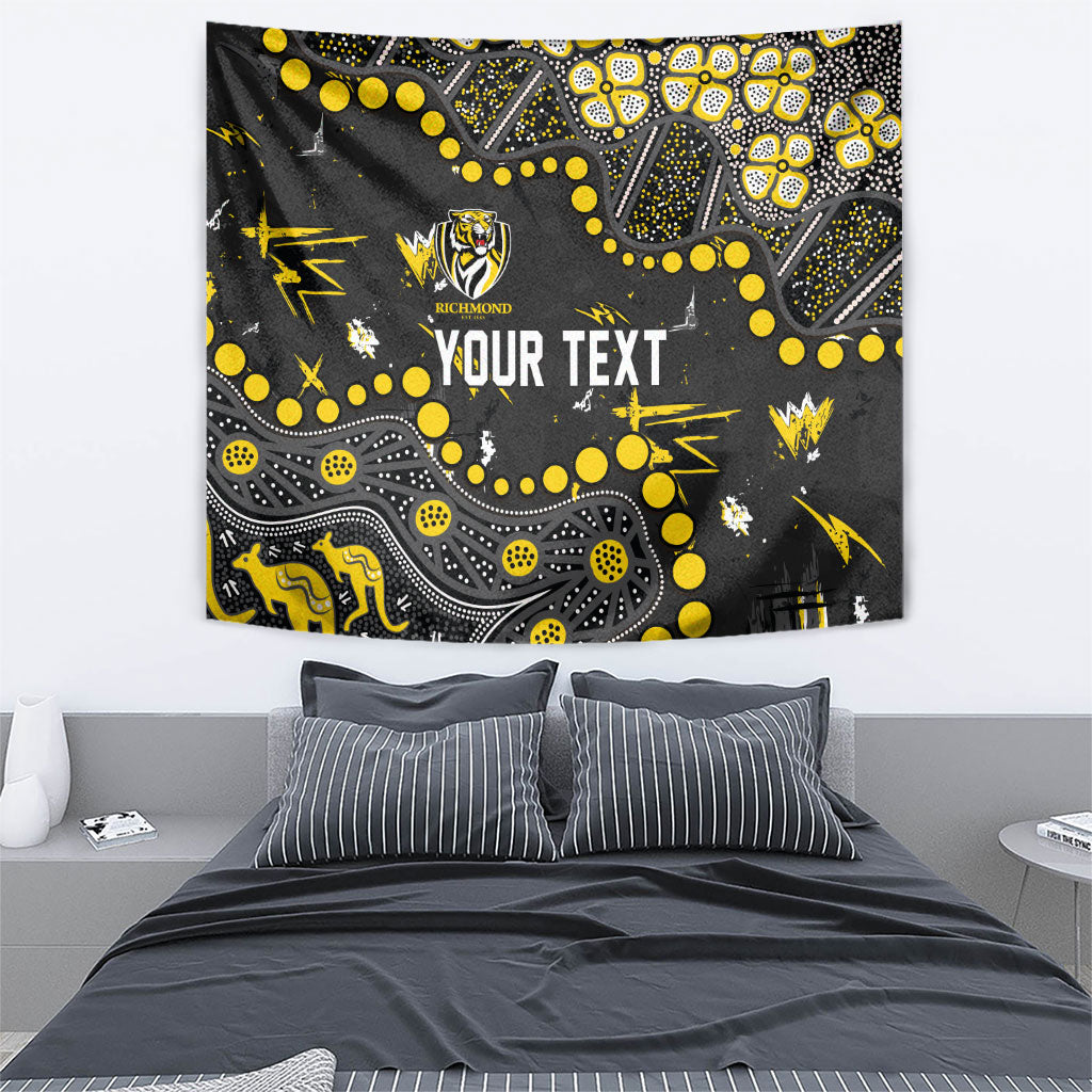 Personalized Richmond Tigers Tapestry Aboriginal Pattern with Graffiti Style