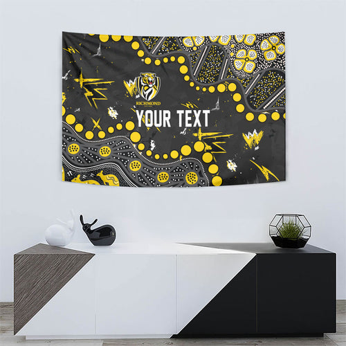 Personalized Richmond Tigers Tapestry Aboriginal Pattern with Graffiti Style