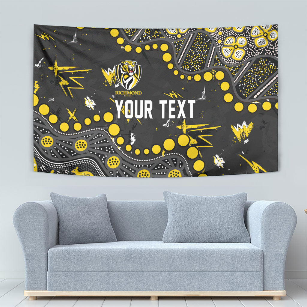 Personalized Richmond Tigers Tapestry Aboriginal Pattern with Graffiti Style