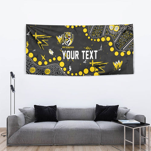 Personalized Richmond Tigers Tapestry Aboriginal Pattern with Graffiti Style