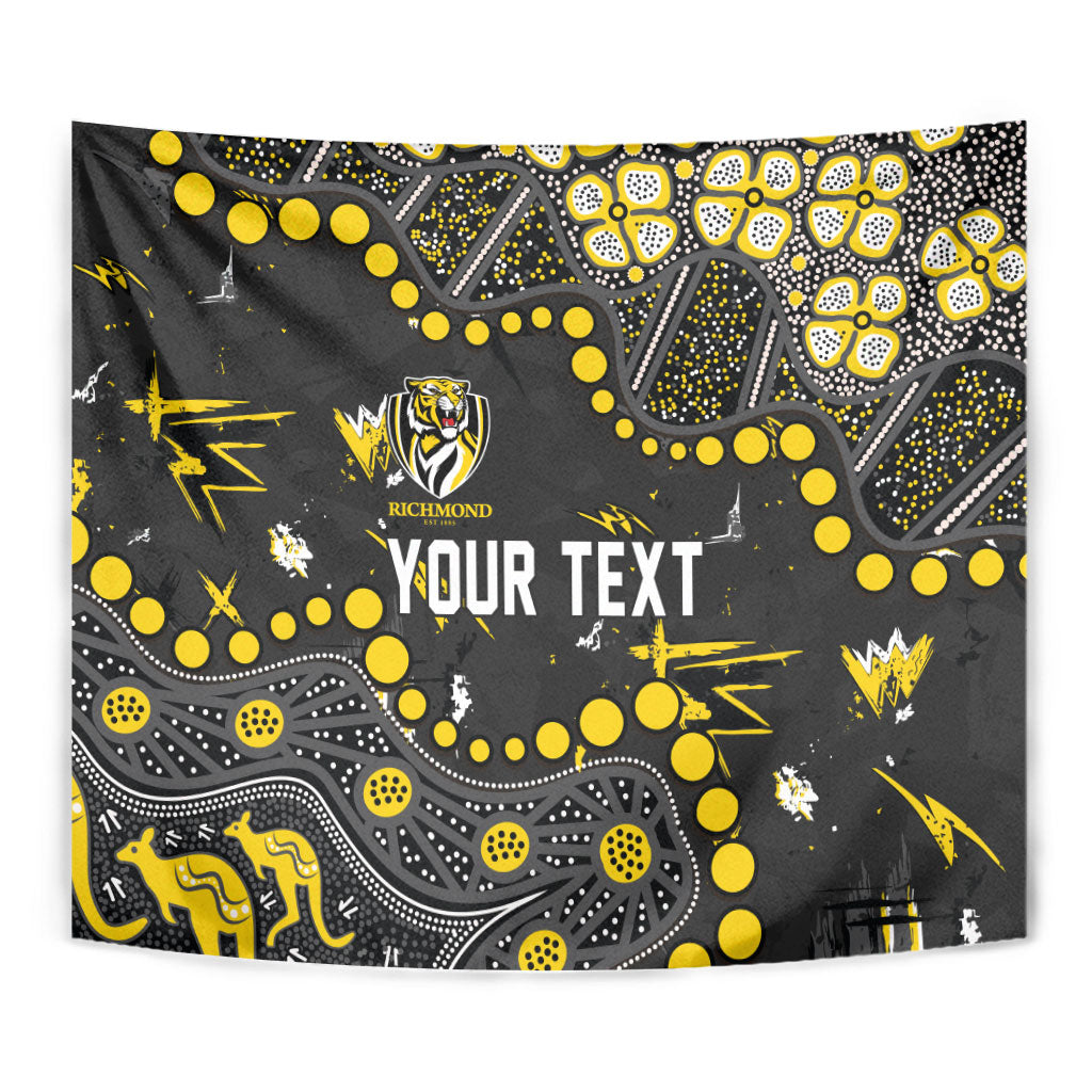 Personalized Richmond Tigers Tapestry Aboriginal Pattern with Graffiti Style