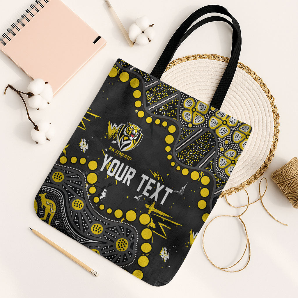 Personalized Richmond Tigers Tote Bag Aboriginal Pattern with Graffiti Style