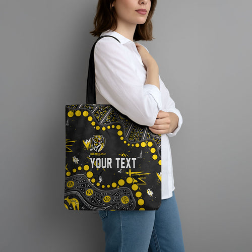 Personalized Richmond Tigers Tote Bag Aboriginal Pattern with Graffiti Style
