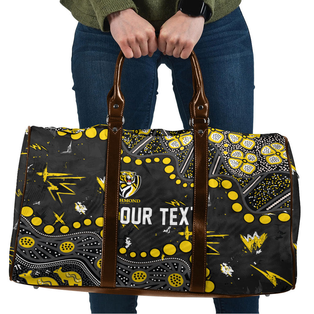 Personalized Richmond Tigers Travel Bag Aboriginal Pattern with Graffiti Style