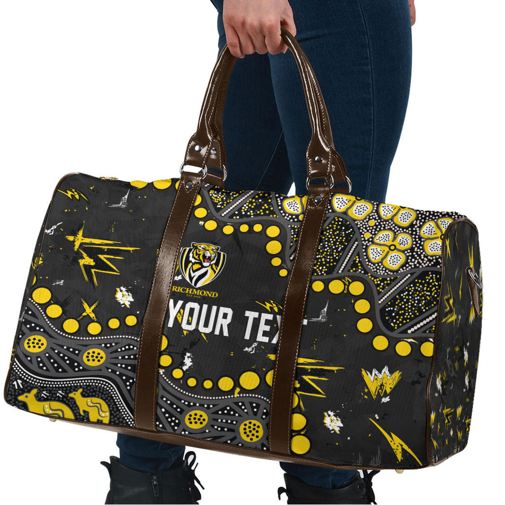 Personalized Richmond Tigers Travel Bag Aboriginal Pattern with Graffiti Style