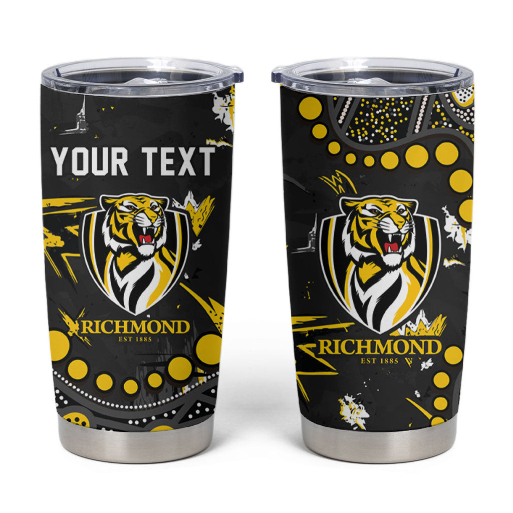 Personalized Richmond Tigers Tumbler Cup Aboriginal Pattern with Graffiti Style