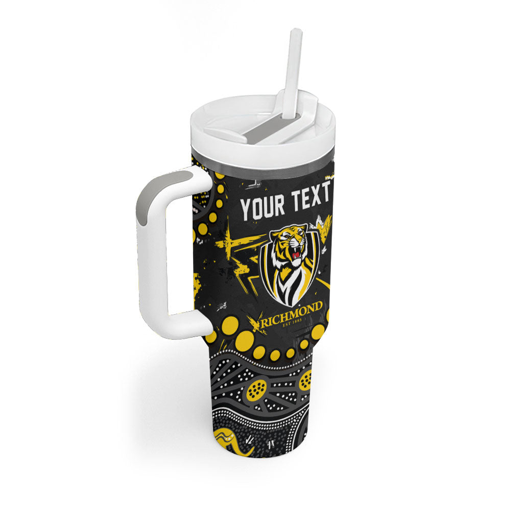Personalized Richmond Tigers Tumbler With Handle Aboriginal Pattern with Graffiti Style
