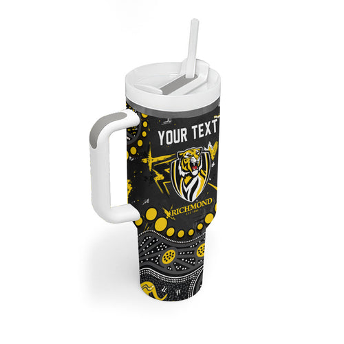 Personalized Richmond Tigers Tumbler With Handle Aboriginal Pattern with Graffiti Style