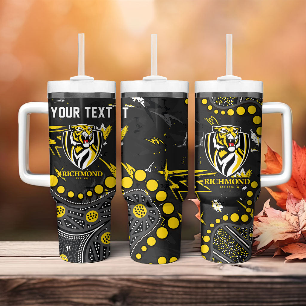 Personalized Richmond Tigers Tumbler With Handle Aboriginal Pattern with Graffiti Style