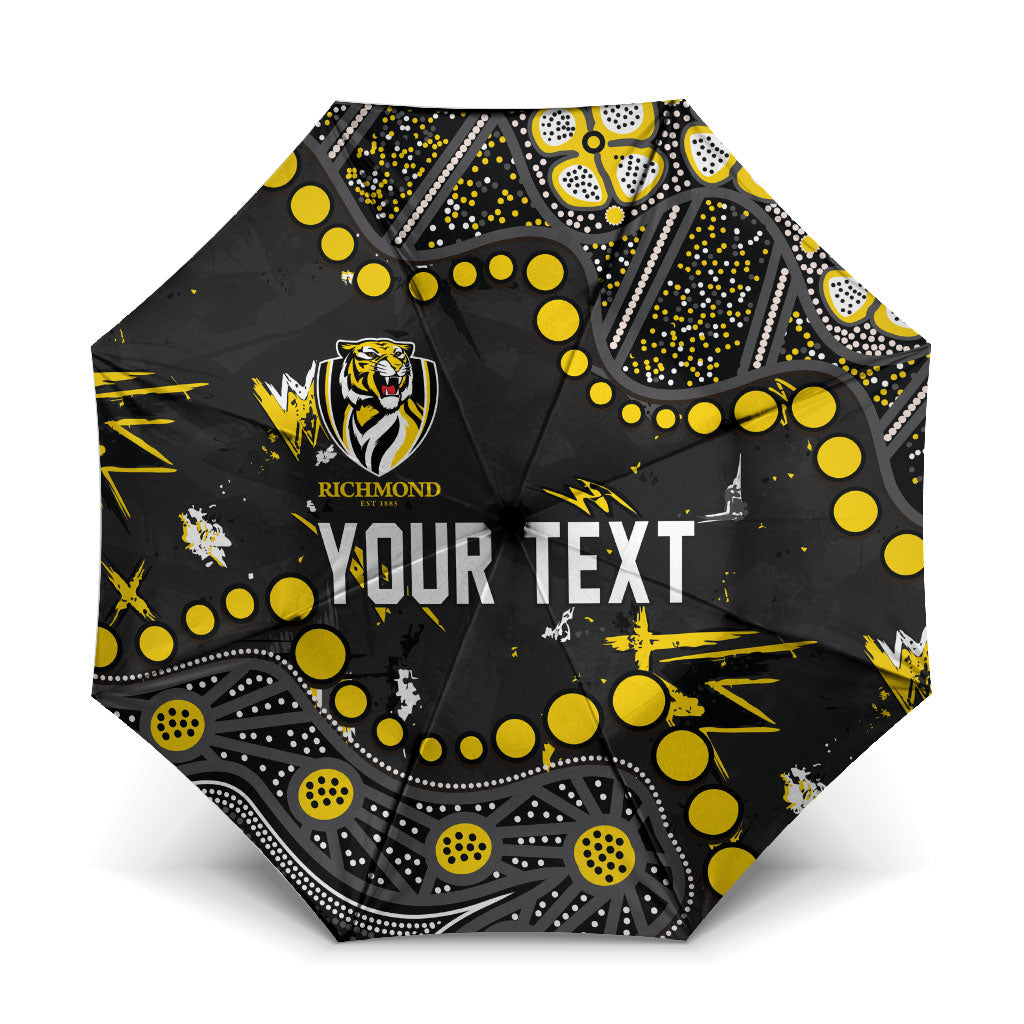 Personalized Richmond Tigers Umbrella Aboriginal Pattern with Graffiti Style