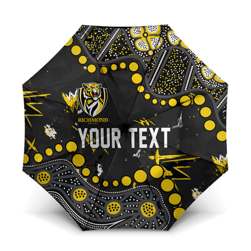 Personalized Richmond Tigers Umbrella Aboriginal Pattern with Graffiti Style