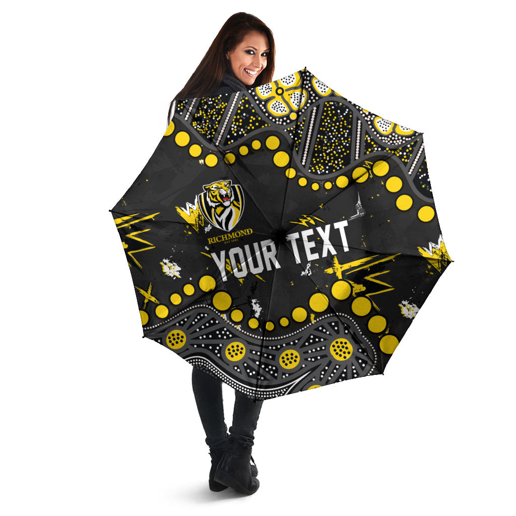Personalized Richmond Tigers Umbrella Aboriginal Pattern with Graffiti Style
