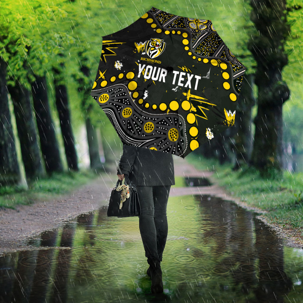 Personalized Richmond Tigers Umbrella Aboriginal Pattern with Graffiti Style