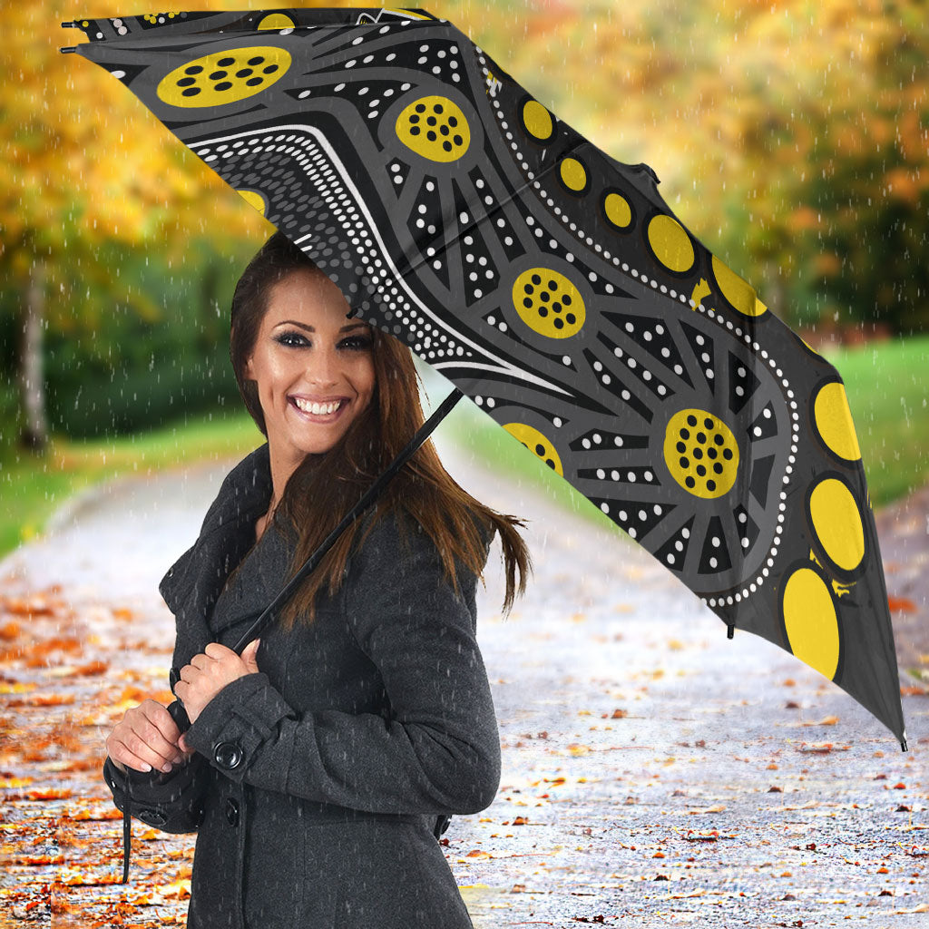 Personalized Richmond Tigers Umbrella Aboriginal Pattern with Graffiti Style