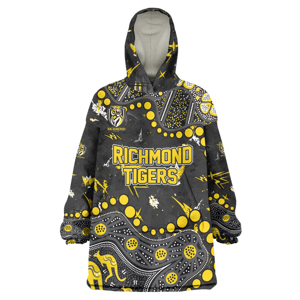Personalized Richmond Tigers Wearable Blanket Hoodie Aboriginal Pattern with Graffiti Style