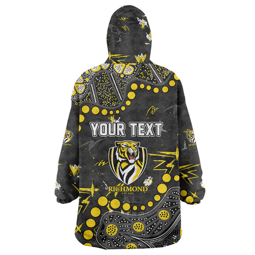 Personalized Richmond Tigers Wearable Blanket Hoodie Aboriginal Pattern with Graffiti Style