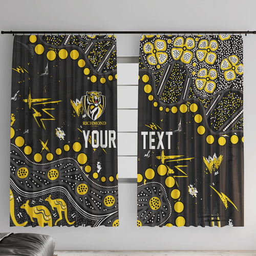 Personalized Richmond Tigers Window Curtain Aboriginal Pattern with Graffiti Style