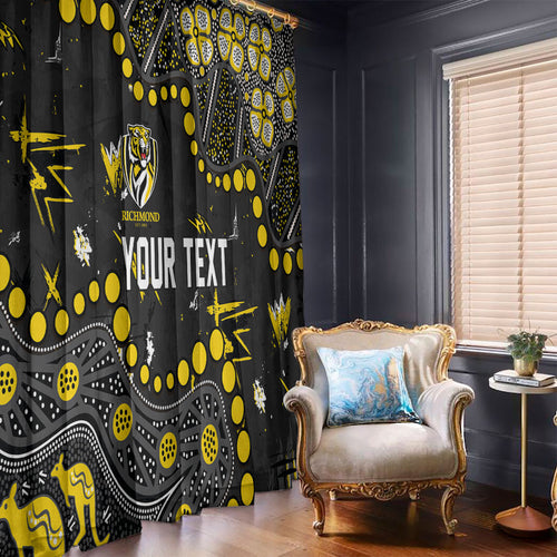 Personalized Richmond Tigers Window Curtain Aboriginal Pattern with Graffiti Style
