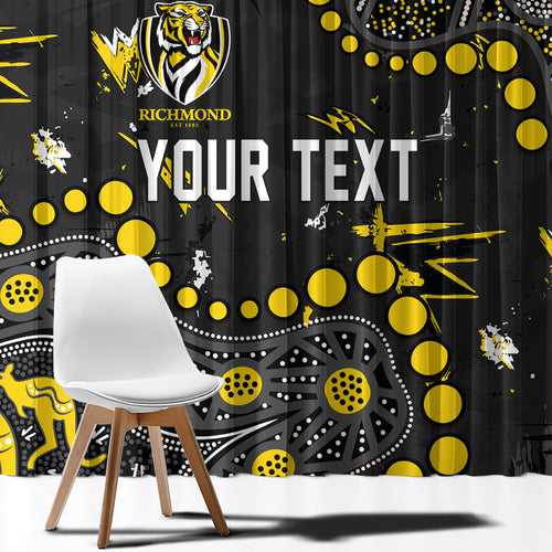 Personalized Richmond Tigers Window Curtain Aboriginal Pattern with Graffiti Style