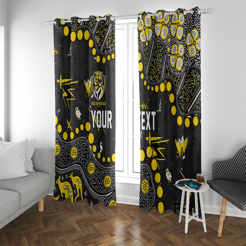 Personalized Richmond Tigers Window Curtain Aboriginal Pattern with Graffiti Style