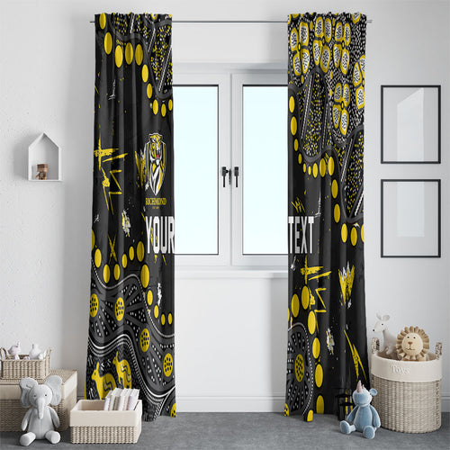 Personalized Richmond Tigers Window Curtain Aboriginal Pattern with Graffiti Style