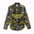 Personalized Richmond Tigers Women Casual Shirt Aboriginal Pattern with Graffiti Style