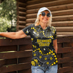 Personalized Richmond Tigers Women Polo Shirt Aboriginal Pattern with Graffiti Style