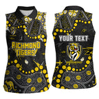 Personalized Richmond Tigers Women Sleeveless Polo Shirt Aboriginal Pattern with Graffiti Style