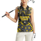 Personalized Richmond Tigers Women Sleeveless Polo Shirt Aboriginal Pattern with Graffiti Style