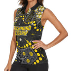Personalized Richmond Tigers Women Sleeveless Polo Shirt Aboriginal Pattern with Graffiti Style