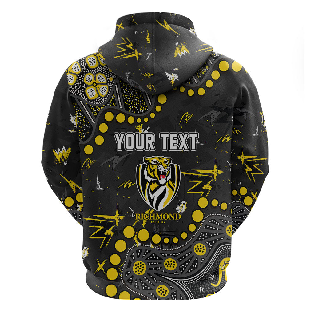 Personalized Richmond Tigers Zip Hoodie Aboriginal Pattern with Graffiti Style