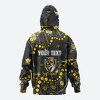 Personalized Richmond Tigers Zip Hoodie Aboriginal Pattern with Graffiti Style