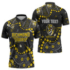 Personalized Richmond Tigers Zipper Polo Shirt Aboriginal Pattern with Graffiti Style